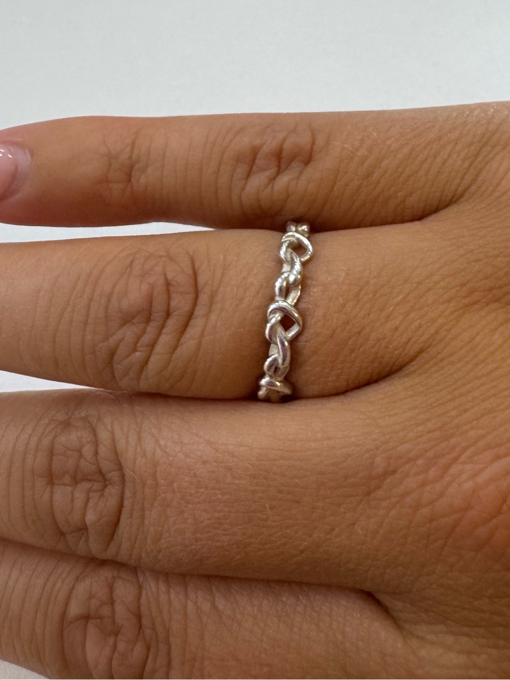 Pandora Silver Knot-Link Intertwined Ring Size 8